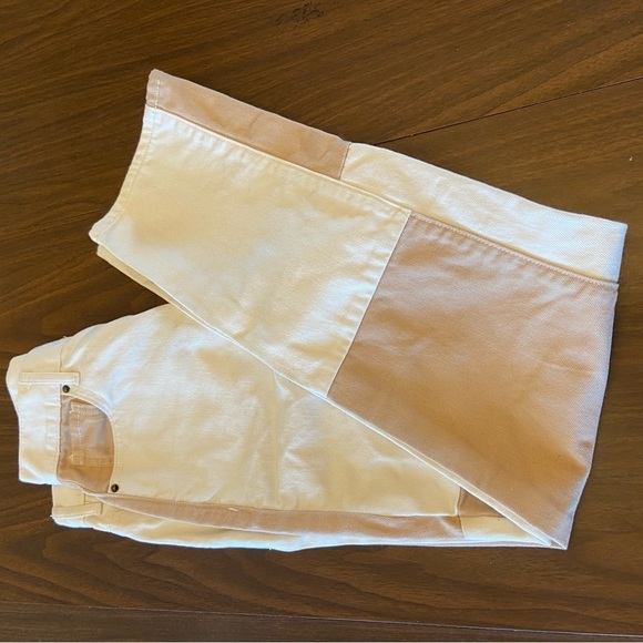 PacSun Women's Color Block Straight Leg Jeans High Rise - Beige and Tan 24 Waist - Picture 7 of 14